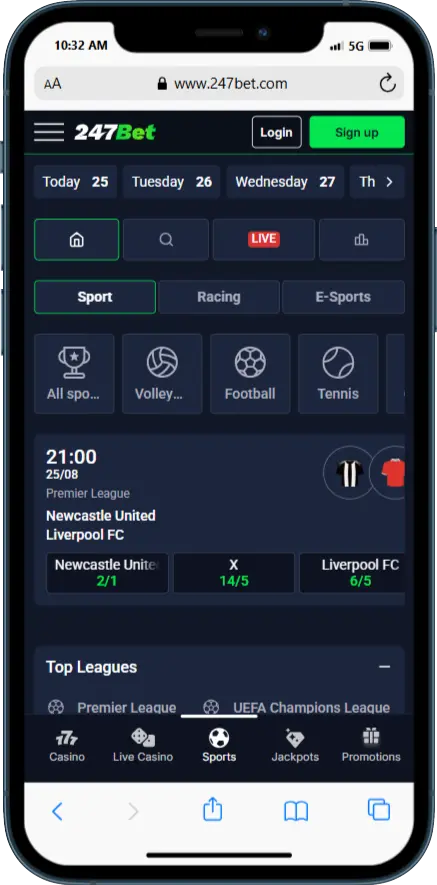 247Bet In play options