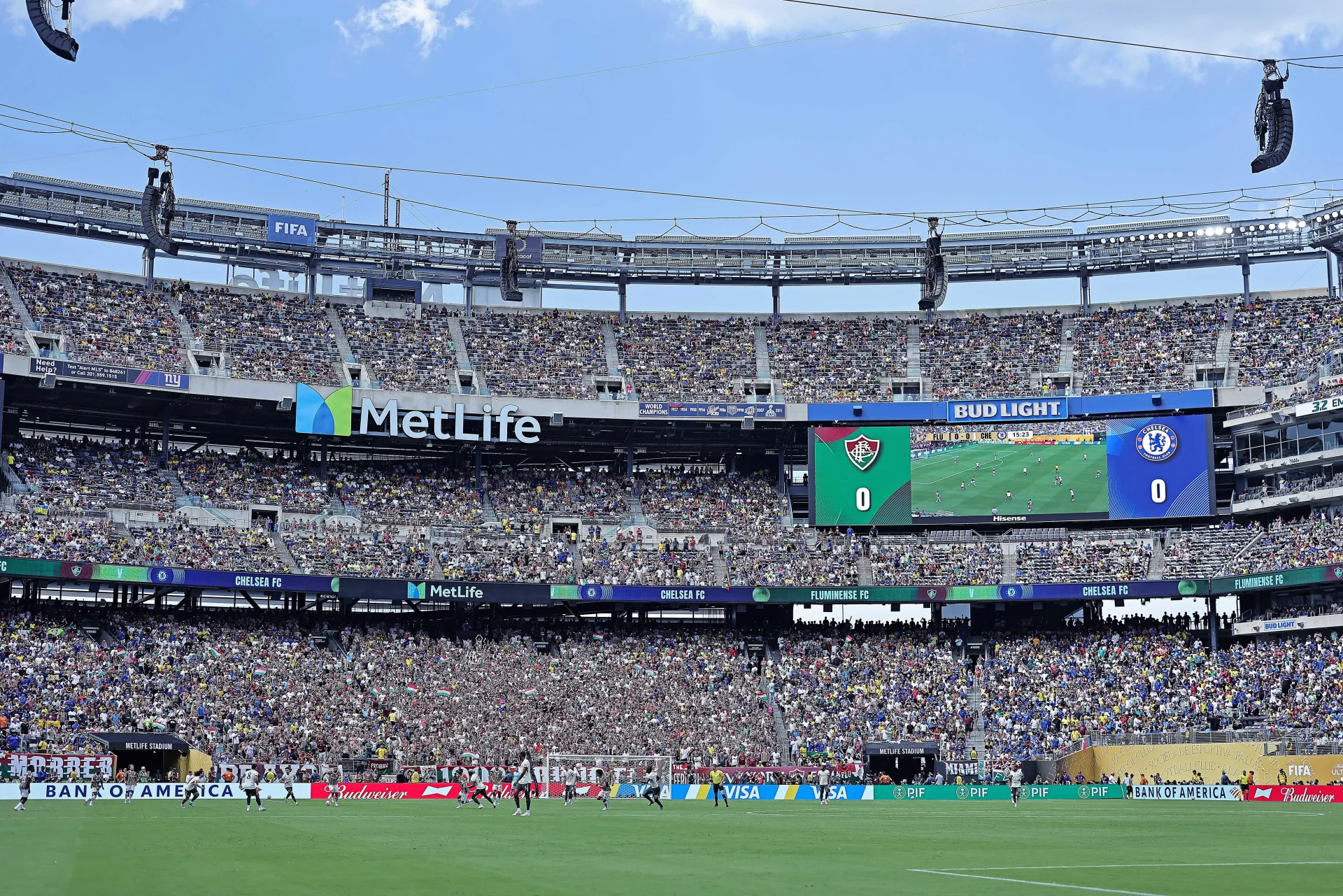 8th July 2025: East Rutherford, NJ, USA; General view of MetLife Stadium during the match between Fluminense and Chelsea FC, in the semifinal of the FIFA Club World Cup 2025, at MetLife Stadium