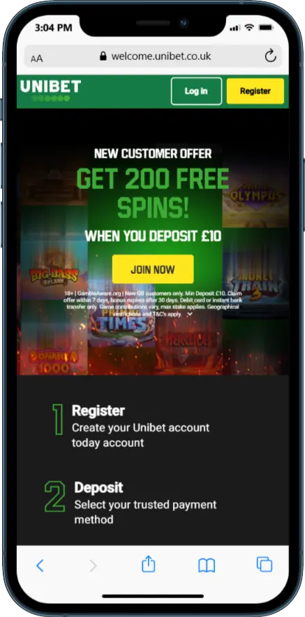 Unibet Casino New Welcome Offer - Deposit £10 & Get 200 free spins on Big Bass Bonanza
