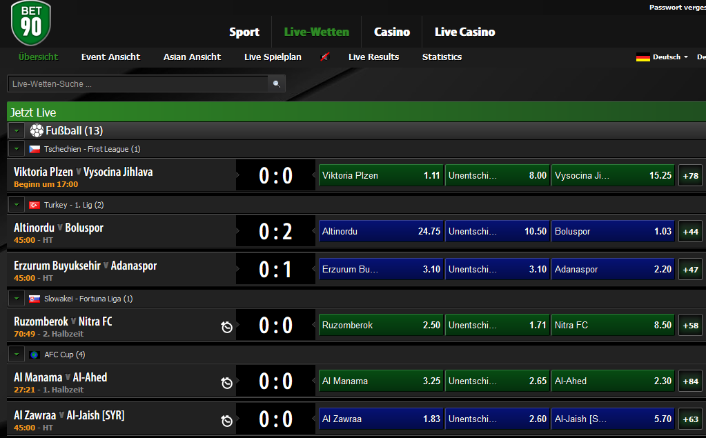 Bet90 Live Wetten Bet90 Live Wetten