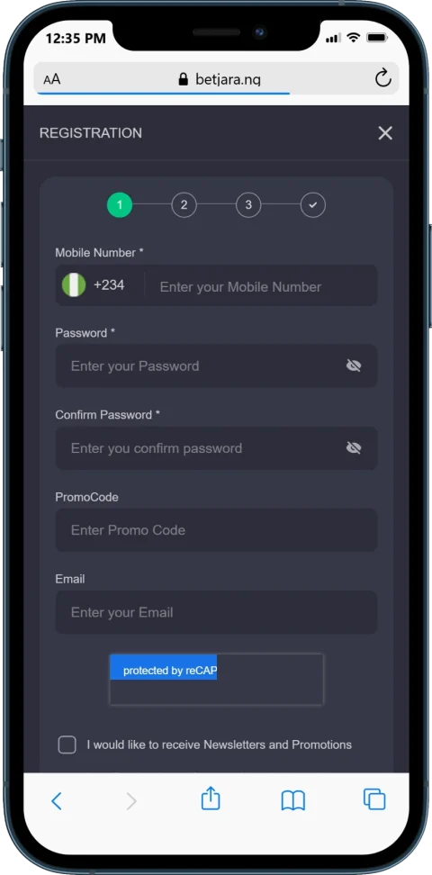 Betjara registration process - step by step 