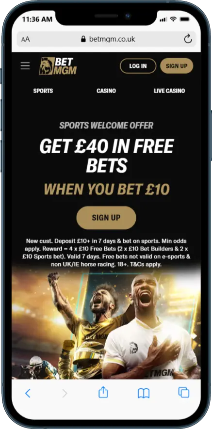 BetMGM Welcome Bonus - Bet £10, Get £40 in Free Bets