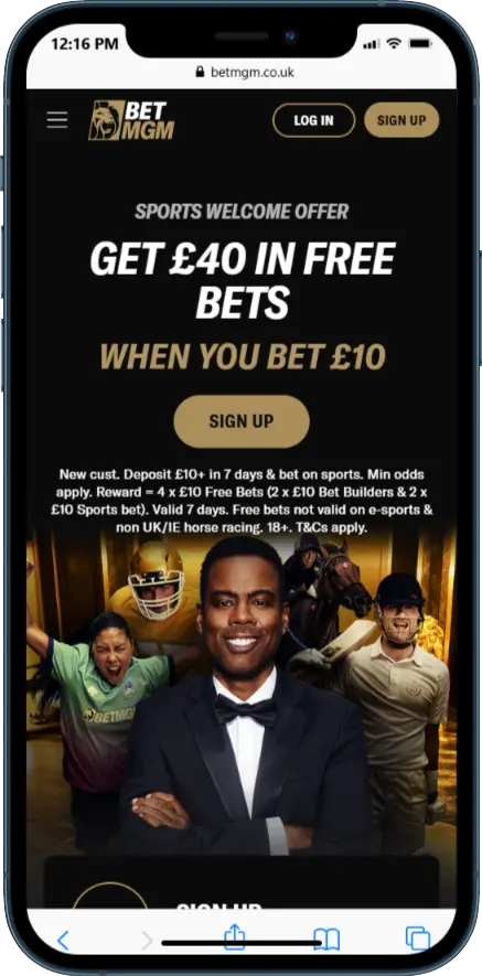 BetMGM Welcome Bonus - Bet £10, Get £40 in Free Bets