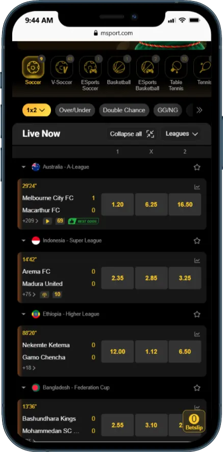 MSport Live Betting and Livestreaming