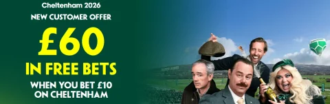 Paddy Power Horse Racing Offer - £60 in Free Bets When you BET £10 On Cheltenham
