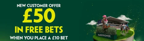Paddy Power Horse Racing Offer - Bet £10 on Racing Get £50 in Free Racing Bets