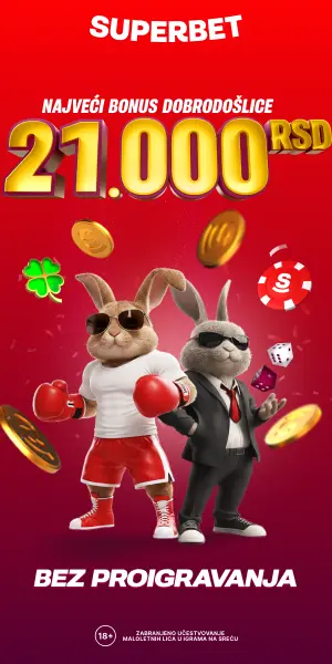 Superbet - Super bonus dobrodošlice: 21.000 RSD